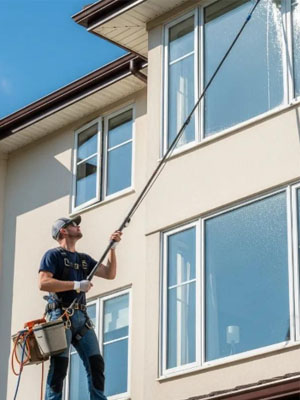 windows cleaning worker
